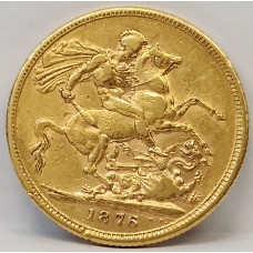 AUSTRALIA 1876 . ONE 1 SOVEREIGN . MELBOURNE . GOLD